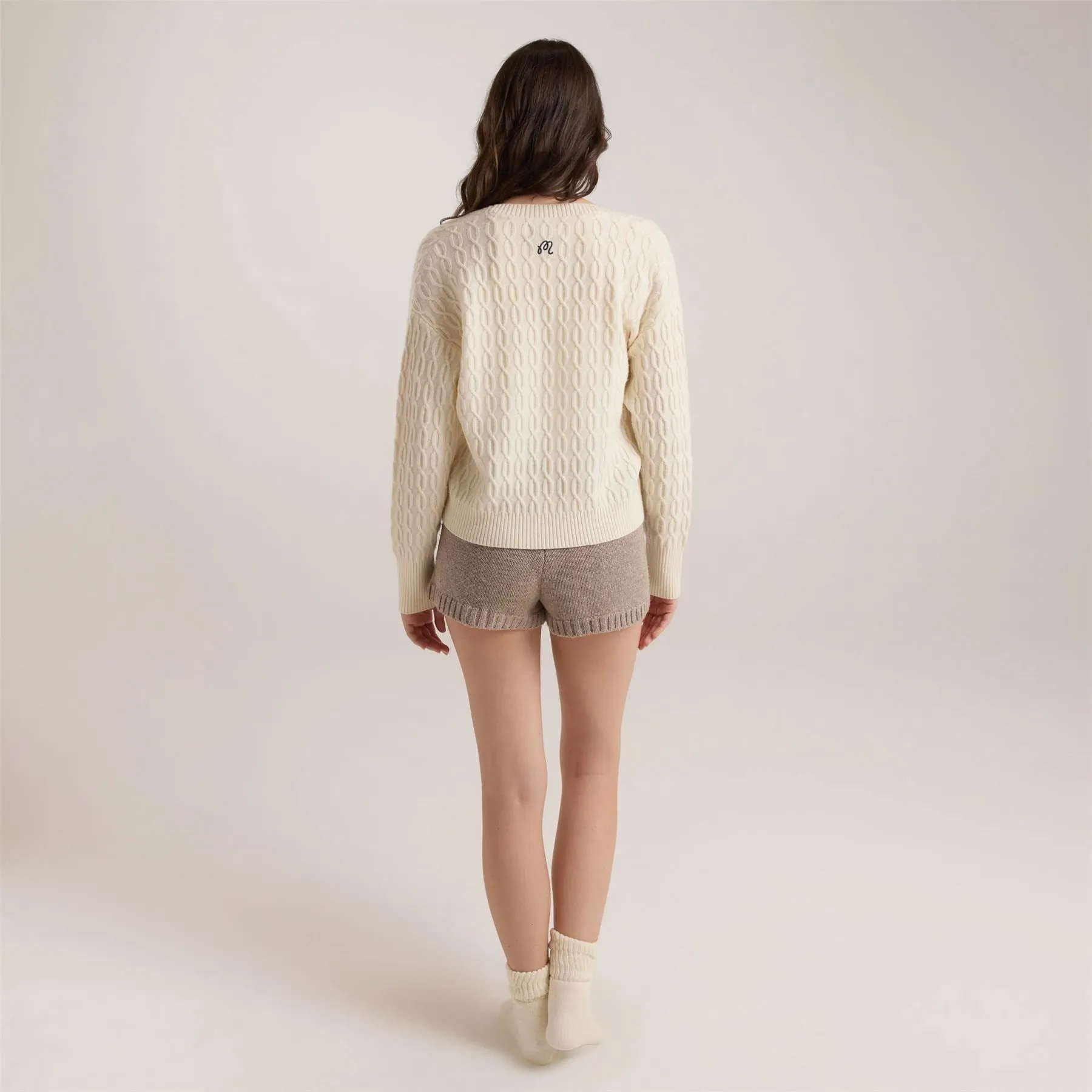 Womens Gabrielle Cableknit Sweater Ivory - AW24