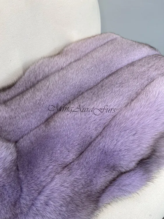 Women's Real Purple Fox Fur Vest - Blue Fox - G0021