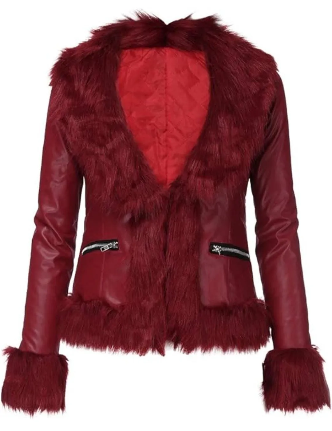 Women's Winter Faux Fur Warm Short Coat for ladies M S3512877