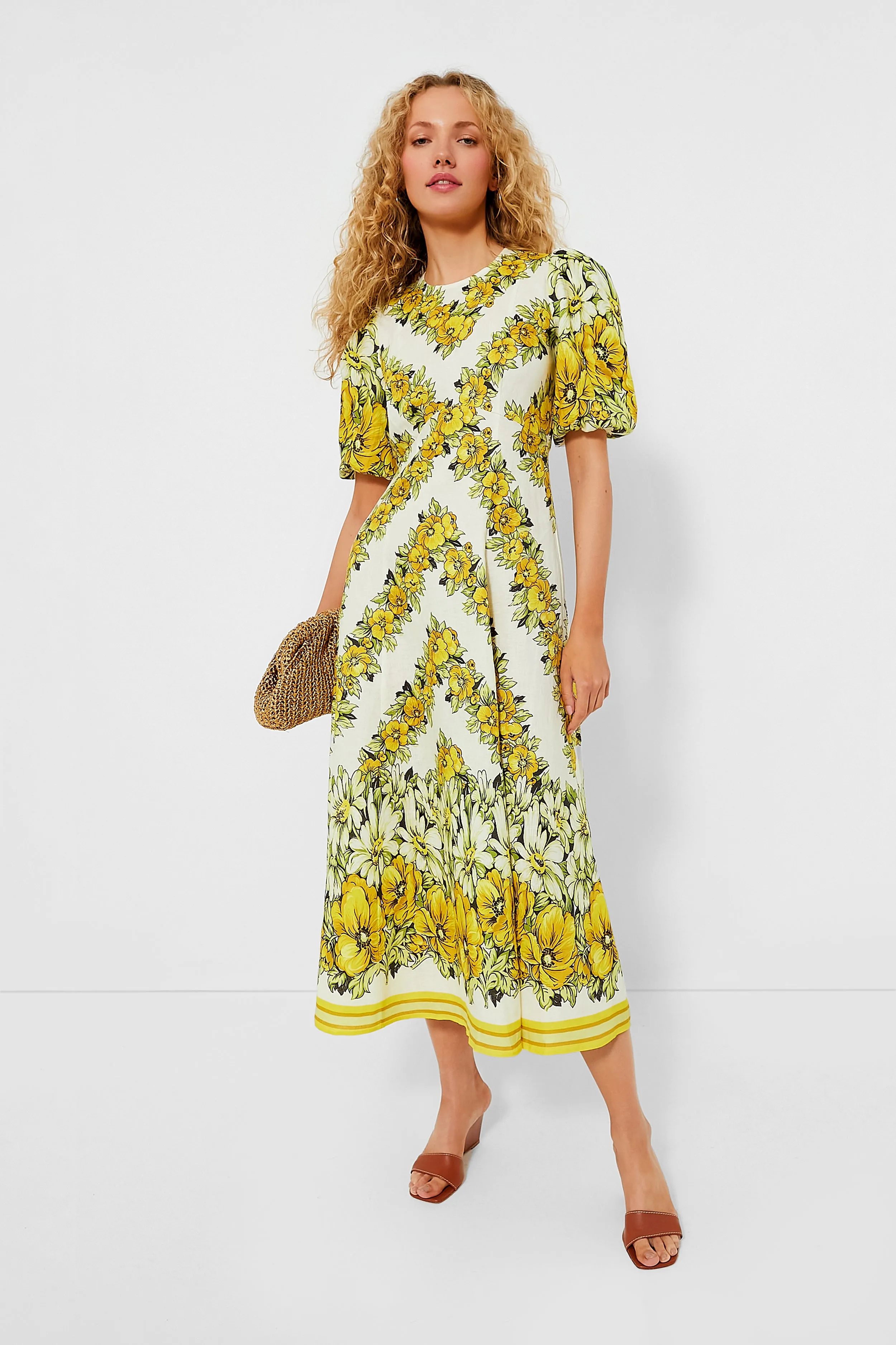 Yellow Gisela Midi Dress