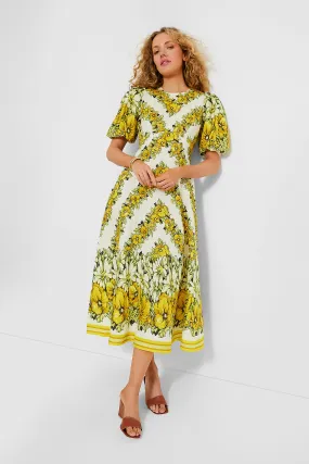 Yellow Gisela Midi Dress