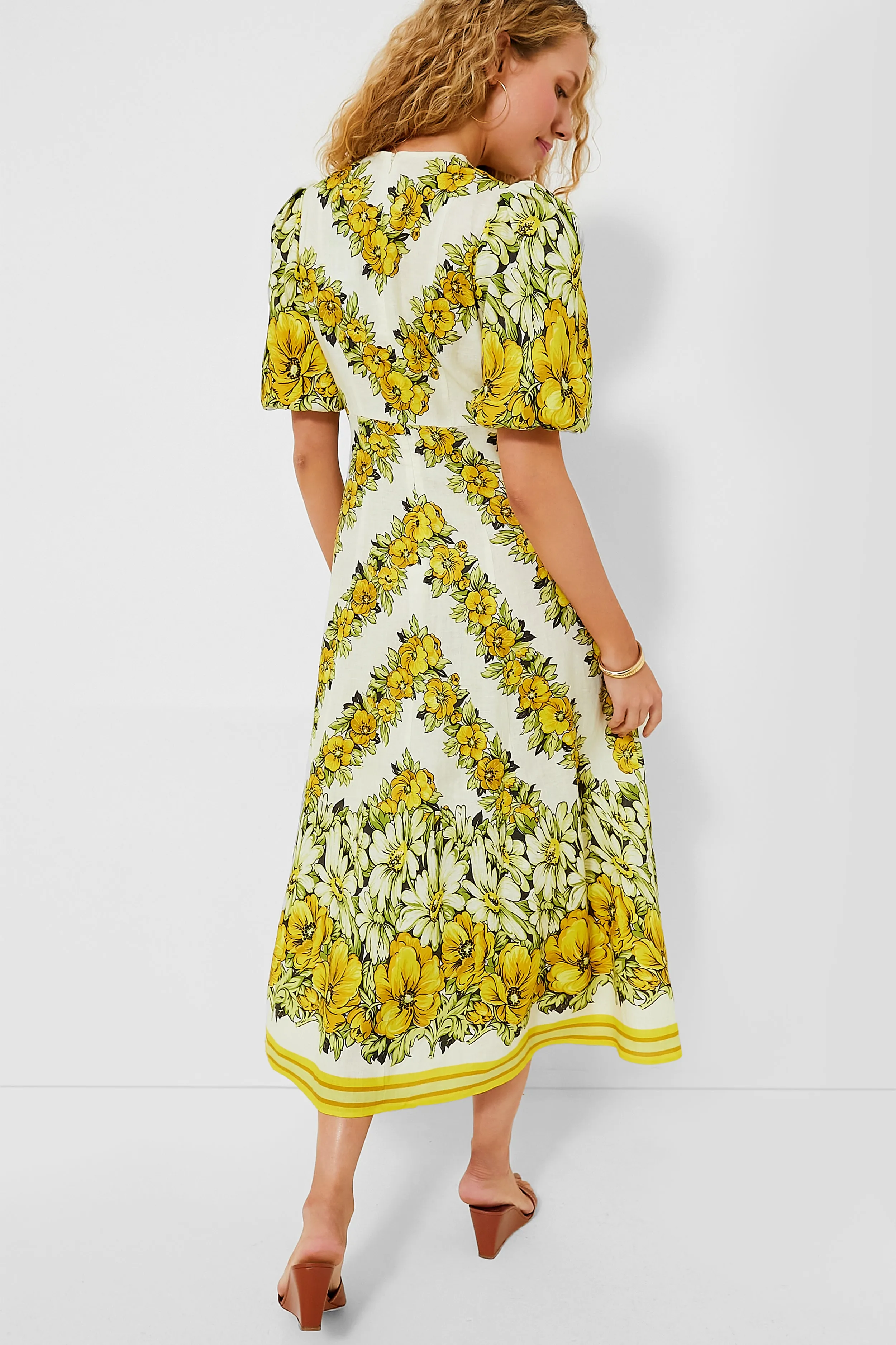 Yellow Gisela Midi Dress