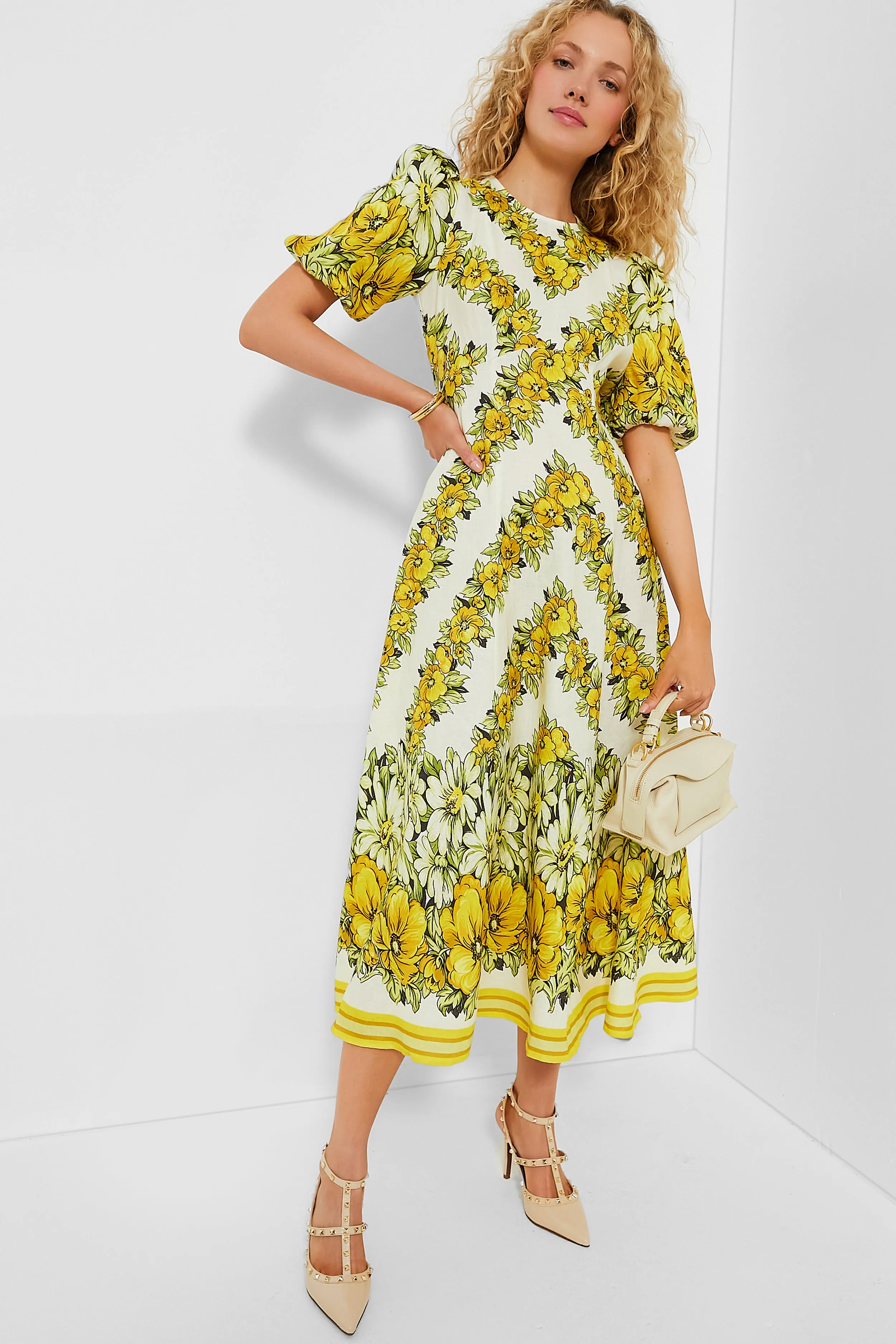 Yellow Gisela Midi Dress