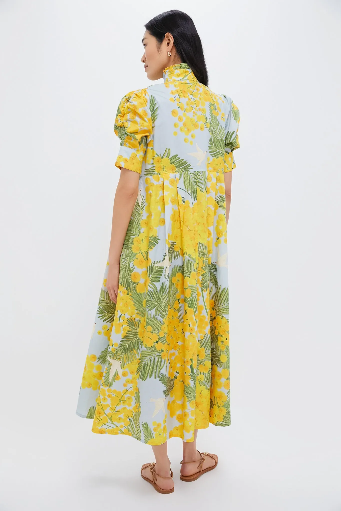 Yellow Storm Blue Venetia Midi Dress