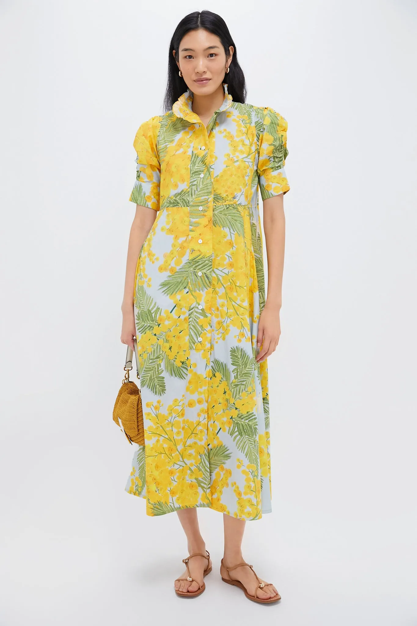 Yellow Storm Blue Venetia Midi Dress